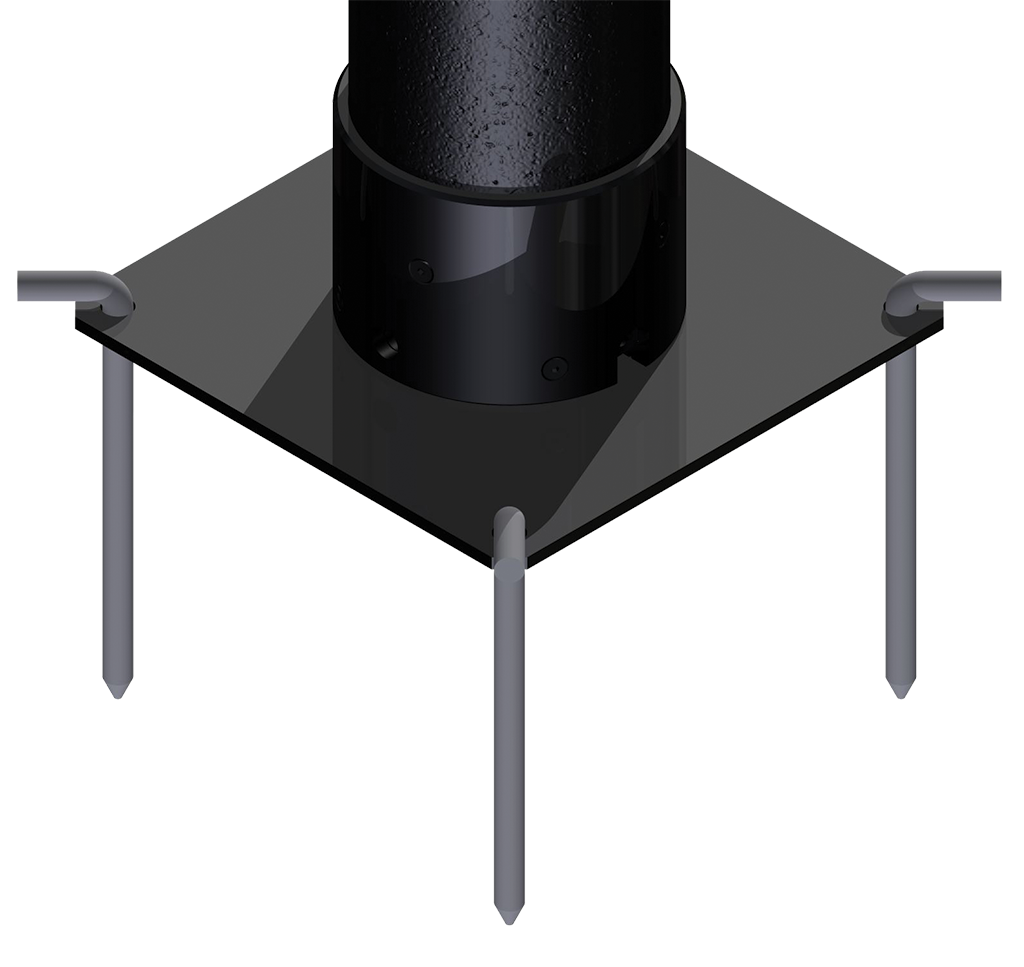 011 - Flat base plate with pegs