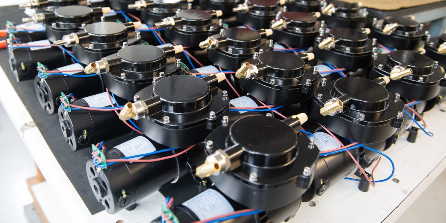 An array of balun transformers on a table