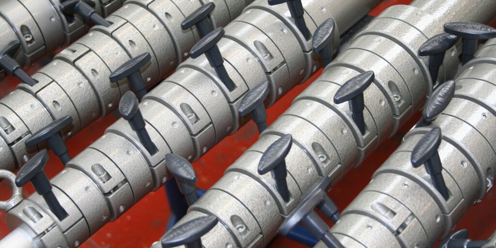 Close up view of multiple masts