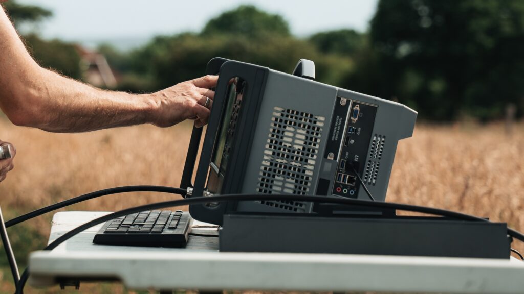 SMC Group employee carrying out mast and antenna testing