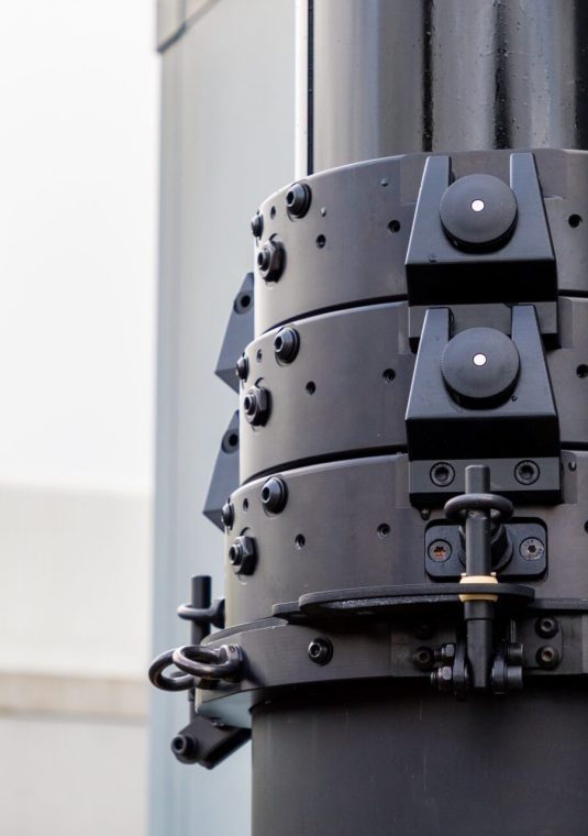 A close up of a mast which has weatherproof mast materials